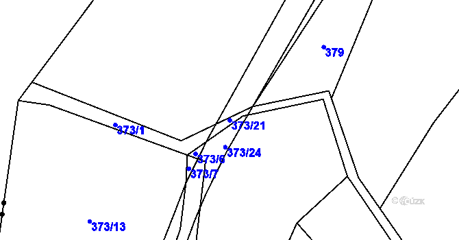 Parcela st. 373/21 v KÚ Černičí, Katastrální mapa