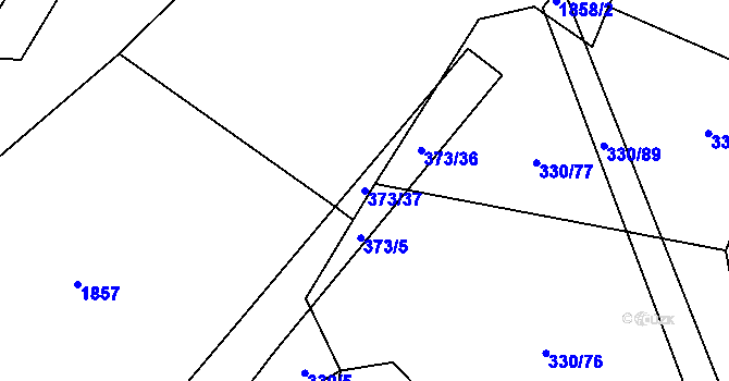 Parcela st. 373/37 v KÚ Černičí, Katastrální mapa