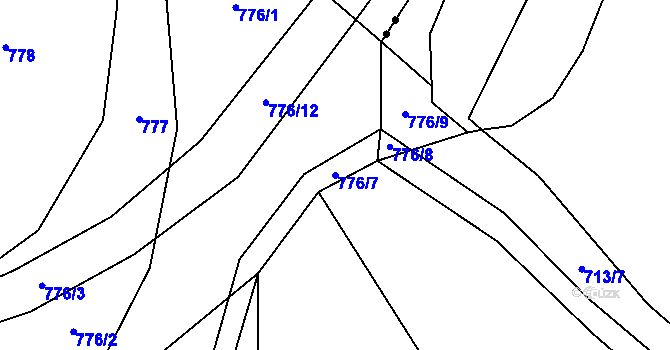 Parcela st. 776/7 v KÚ Černičí, Katastrální mapa