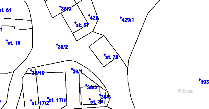 Parcela st. 78 v KÚ Černíkov, Katastrální mapa