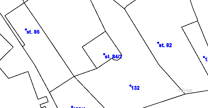 Parcela st. 84/2 v KÚ Černíkovice, Katastrální mapa