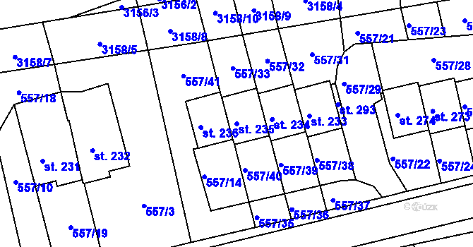 Parcela st. 235 v KÚ Černíkovice, Katastrální mapa