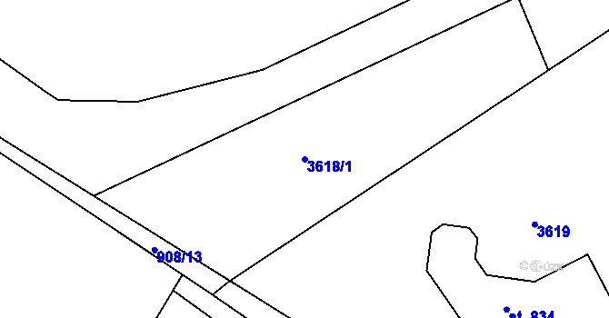 Parcela st. 3618/1 v KÚ Černilov, Katastrální mapa