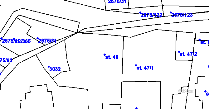 Parcela st. 46 v KÚ Černilov, Katastrální mapa