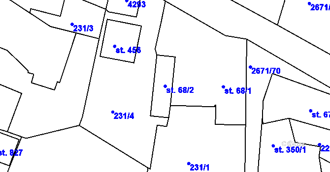 Parcela st. 68/2 v KÚ Černilov, Katastrální mapa