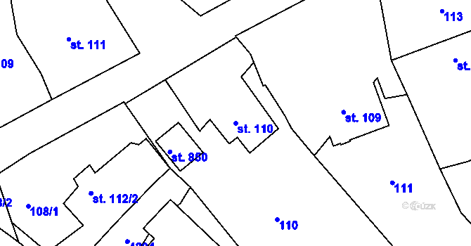 Parcela st. 110 v KÚ Černilov, Katastrální mapa