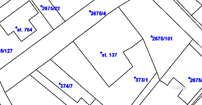Parcela st. 137 v KÚ Černilov, Katastrální mapa