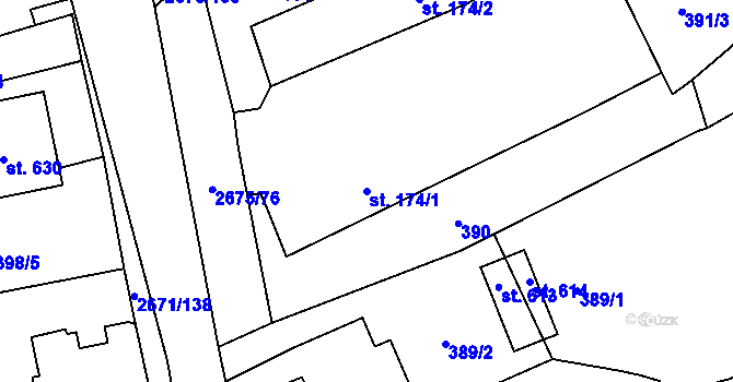 Parcela st. 174/1 v KÚ Černilov, Katastrální mapa