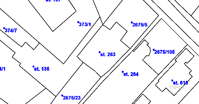 Parcela st. 263 v KÚ Černilov, Katastrální mapa