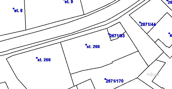 Parcela st. 266 v KÚ Černilov, Katastrální mapa