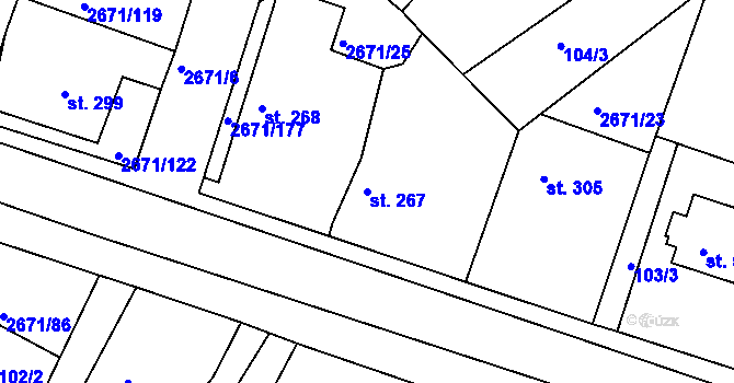 Parcela st. 267 v KÚ Černilov, Katastrální mapa
