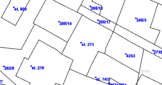 Parcela st. 271 v KÚ Černilov, Katastrální mapa