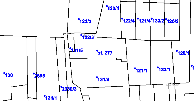 Parcela st. 277 v KÚ Černilov, Katastrální mapa