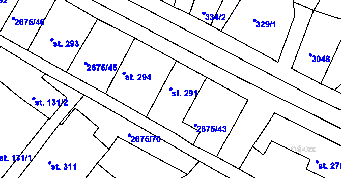Parcela st. 291 v KÚ Černilov, Katastrální mapa