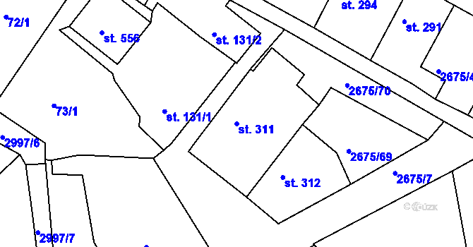 Parcela st. 311 v KÚ Černilov, Katastrální mapa