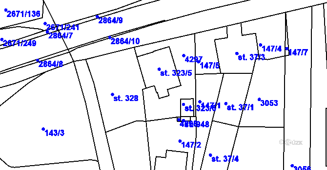 Parcela st. 323 v KÚ Černilov, Katastrální mapa