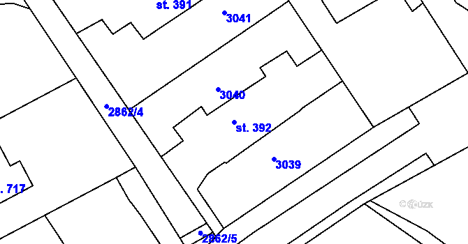 Parcela st. 392 v KÚ Černilov, Katastrální mapa