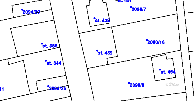 Parcela st. 439 v KÚ Černilov, Katastrální mapa