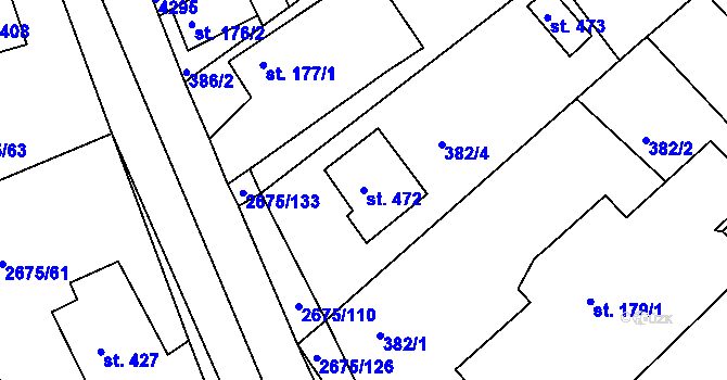 Parcela st. 472 v KÚ Černilov, Katastrální mapa