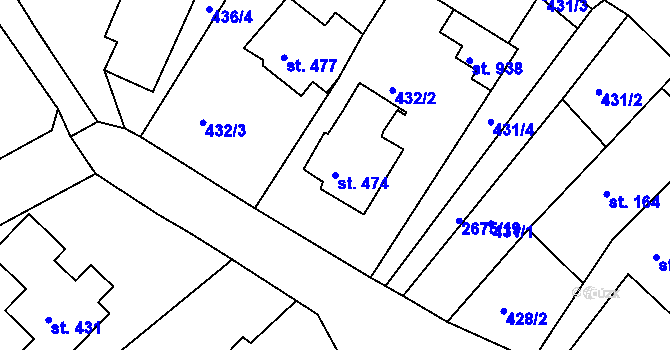 Parcela st. 474 v KÚ Černilov, Katastrální mapa