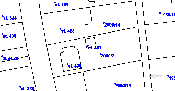 Parcela st. 497 v KÚ Černilov, Katastrální mapa