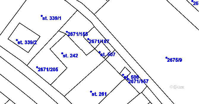 Parcela st. 507 v KÚ Černilov, Katastrální mapa