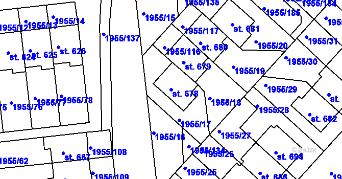 Parcela st. 678 v KÚ Černilov, Katastrální mapa