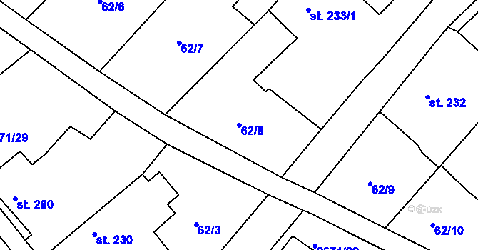 Parcela st. 62/8 v KÚ Černilov, Katastrální mapa