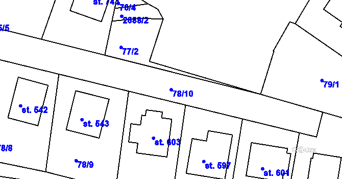 Parcela st. 78/10 v KÚ Černilov, Katastrální mapa