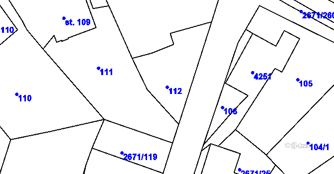 Parcela st. 112 v KÚ Černilov, Katastrální mapa