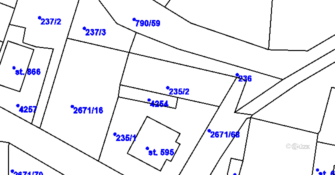 Parcela st. 235/2 v KÚ Černilov, Katastrální mapa