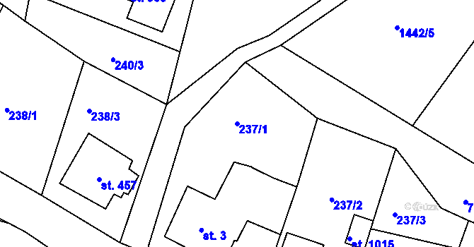 Parcela st. 237/1 v KÚ Černilov, Katastrální mapa