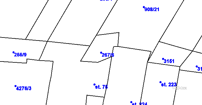 Parcela st. 267/6 v KÚ Černilov, Katastrální mapa