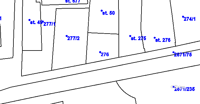 Parcela st. 276 v KÚ Černilov, Katastrální mapa