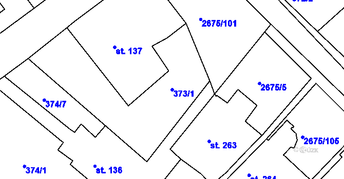 Parcela st. 373/1 v KÚ Černilov, Katastrální mapa