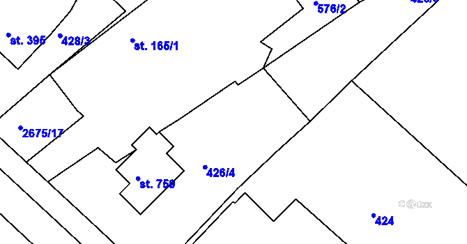 Parcela st. 426/2 v KÚ Černilov, Katastrální mapa