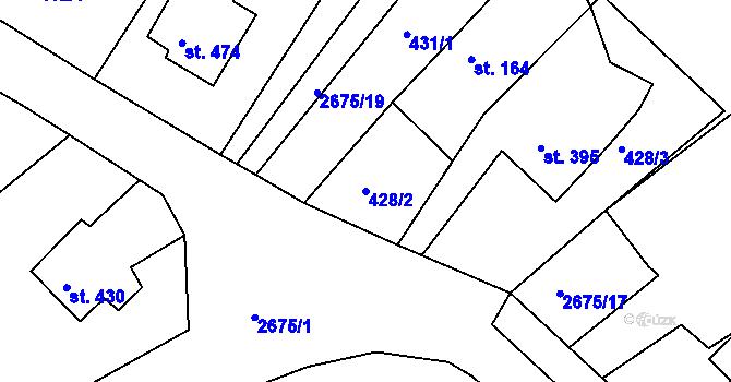 Parcela st. 428/2 v KÚ Černilov, Katastrální mapa