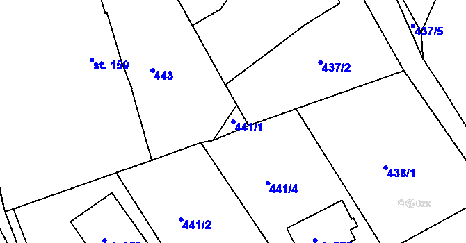 Parcela st. 441/1 v KÚ Černilov, Katastrální mapa