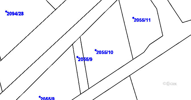 Parcela st. 2055/10 v KÚ Černilov, Katastrální mapa