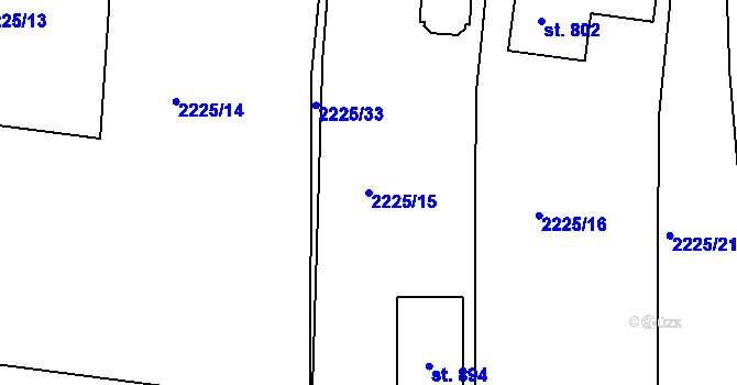 Parcela st. 2225/15 v KÚ Černilov, Katastrální mapa