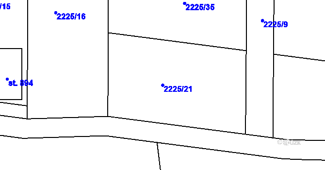 Parcela st. 2225/21 v KÚ Černilov, Katastrální mapa