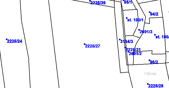 Parcela st. 2225/27 v KÚ Černilov, Katastrální mapa