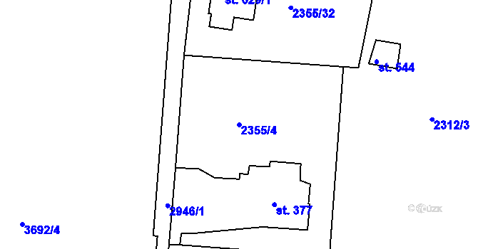 Parcela st. 2355/4 v KÚ Černilov, Katastrální mapa