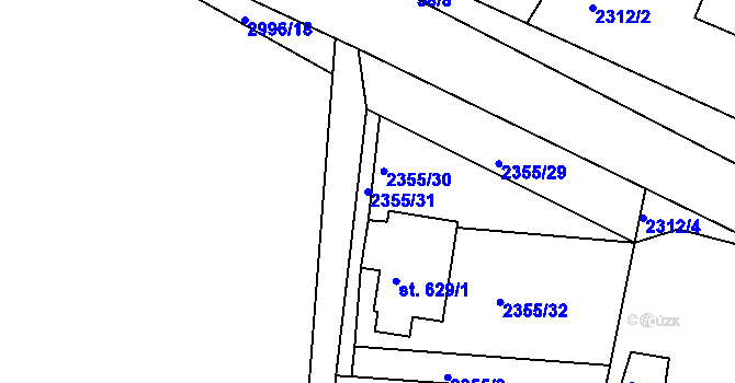 Parcela st. 2355/31 v KÚ Černilov, Katastrální mapa