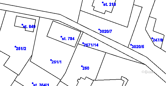 Parcela st. 2671/14 v KÚ Černilov, Katastrální mapa