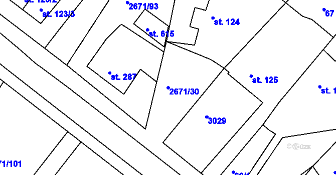 Parcela st. 2671/30 v KÚ Černilov, Katastrální mapa