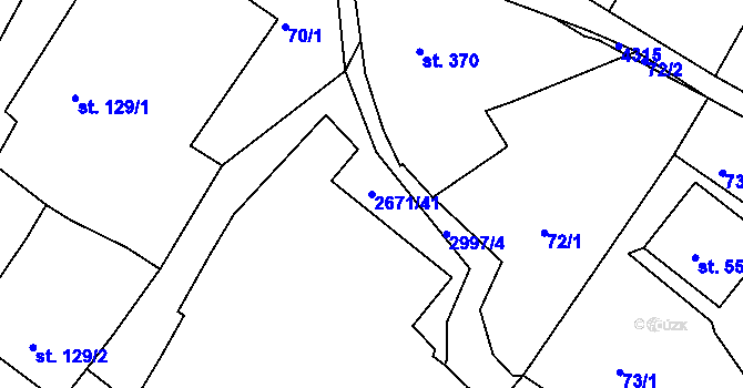 Parcela st. 2671/41 v KÚ Černilov, Katastrální mapa