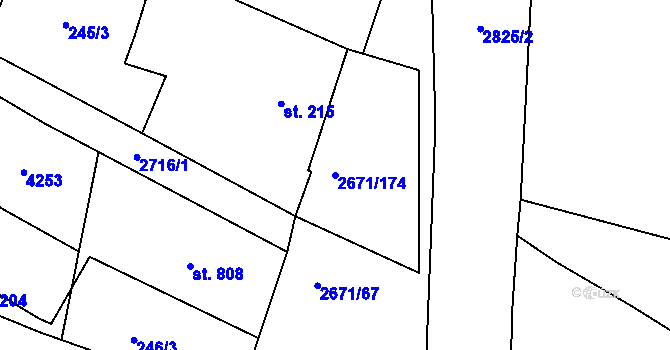 Parcela st. 2671/174 v KÚ Černilov, Katastrální mapa