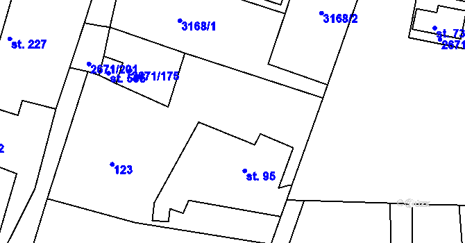 Parcela st. 2671/176 v KÚ Černilov, Katastrální mapa