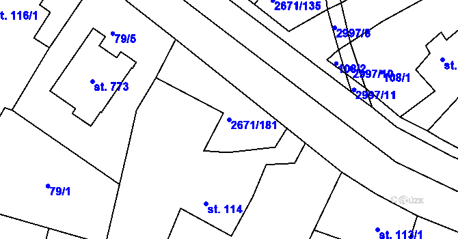 Parcela st. 2671/181 v KÚ Černilov, Katastrální mapa